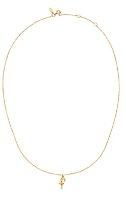 Maanesten Halskæde - F Alphabet - Gold Colour