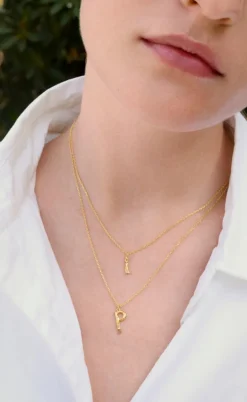 Maanesten Halskæde - I Alphabet - Gold Colour