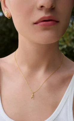 Maanesten Halskæde - K Alphabet - Gold Colour