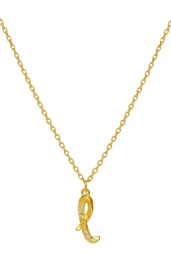 Maanesten Halskæde - L Alphabet - Gold Colour