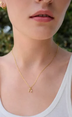 Maanesten Halskæde - N Alphabet - Gold Colour