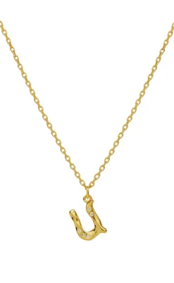 Maanesten Halskæde - U Alphabet - Gold Colour