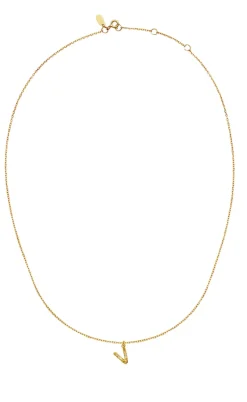 Maanesten Halskæde - V Alphabet - Gold Colour