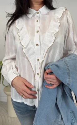 Marta Du Chateau Skjorte - Laurette - White/Beige