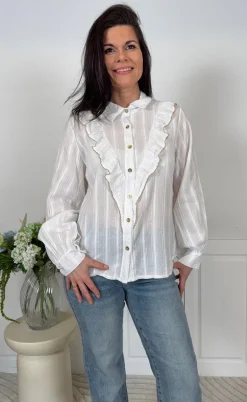 Marta Du Chateau Skjorte - Laurette - White/Beige