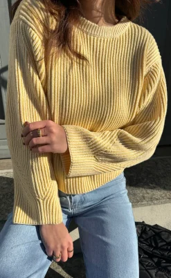 Moves Striktrøje - Colina Jumper - Pastel Yellow