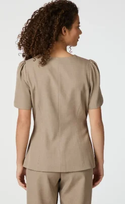Neo Noir Bluse - Jules - Dark Taupe