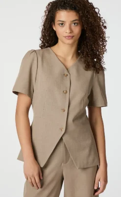 Neo Noir Bluse - Jules - Dark Taupe