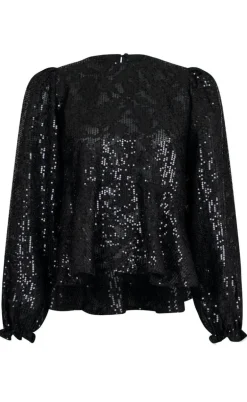 Neo Noir Bluse - Rizzo Sequins - Black