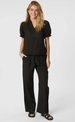 Neo Noir Bukser - Sonar Linen - Black