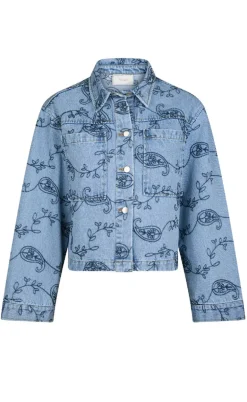 Neo Noir Jakke - Emilia Embrodiery - Blue