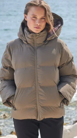 Neo Noir Jakke - Fox Puffer - Dark Taupe