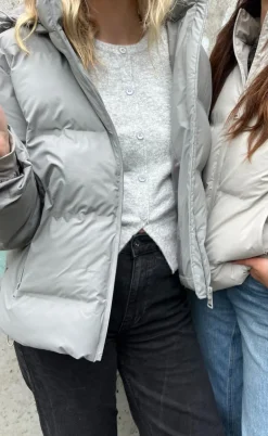 Neo Noir Jakke - Fox Puffer - Light Grey