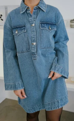 Neo Noir Kjole - Paras Denim - Smoke Blue