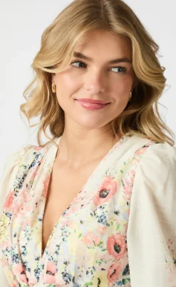 Neo Noir Kjole - Silfi Flower - Creme