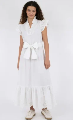 Neo Noir Kjole - Tianna Embroidery - White