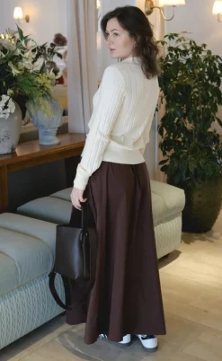 Neo Noir Nederdel - Yara Poplin - Dark Brown