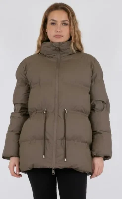 Neo Noir Puffer Jakke - Mayra - Dark Taupe