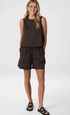 Neo Noir Shorts - Shala Linen - Dark Brown