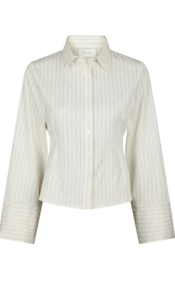 Neo Noir Skjorte - Rosa Pinstripe - White