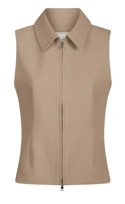 Neo Noir Vest - Annabella Structure - Dark Taupe