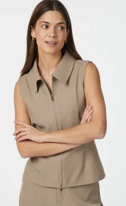 Neo Noir Vest - Annabella Structure - Dark Taupe