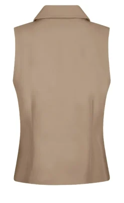 Neo Noir Vest - Annabella Structure - Dark Taupe