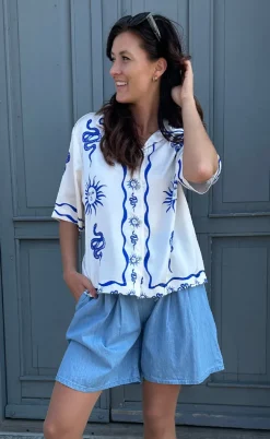 Noella Bluse - Kealy - Chana Blue Print