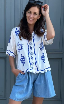 Noella Bluse - Kealy - Chana Blue Print