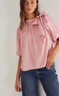 Noella Bluse - Kesha - Carmine Blush Print