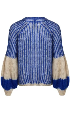 Noella Cardigan - Liana - Cream/Cobalt Blue