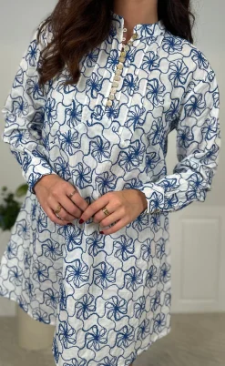 Noella Kjole - Karene - White Blue Combo