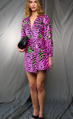 Noella Kjole - Pace Belt - Fuschia/Green Mix