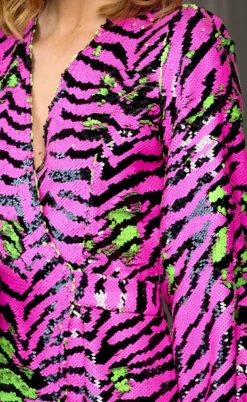 Noella Kjole - Pace Belt - Fuschia/Green Mix