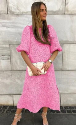 Noella Kjole - Reno Pastis Long - Bright Pink