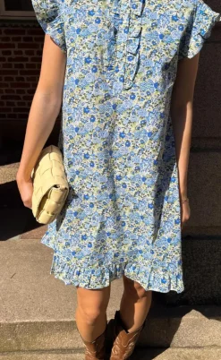 Noella Kjole - Sally - Blue/Yellow Flower