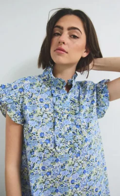 Noella Kjole - Sally - Blue/Yellow Flower