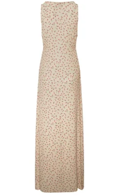 Noella Kjole - Sicily - Cream/Red Mini Flower