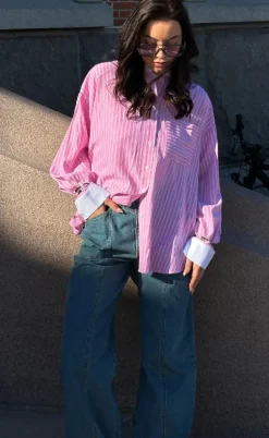 Noella Skjorte - Lakelynn - Carsyn Pink Stripe