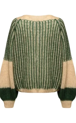 Noella Sweater - Liana - Beige/Bottle Green