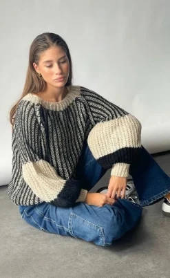 Noella Sweater - Liana - Cream/Black