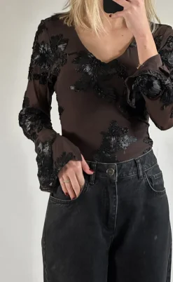 Noella Top - Lucille - Chocolate Black