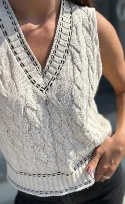 Noella Vest- Gio Knit - Ivory