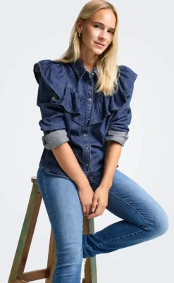 ONLY Bluse - Indigo - Dark Blue Denim