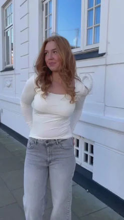 ONLY Bluse - Lea Deep 2 Ways - Cloud Dancer