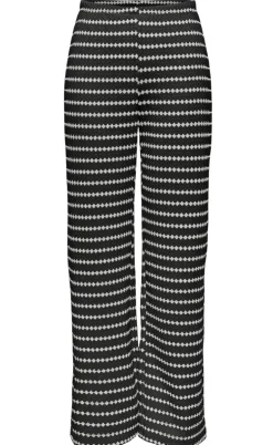 ONLY Bukser - Eva Stripe - Black/Cloud Dancer