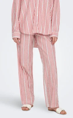 ONLY Bukser - Windy Life - Cloud Dancer w. High Risk Red/Black