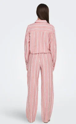 ONLY Bukser - Windy Life - Cloud Dancer w. High Risk Red/Black