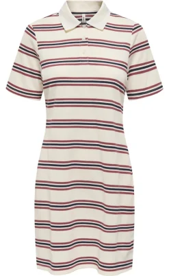 ONLY Kjole - Evie - Antique Whitw Navy Blazer/Ruby Wine