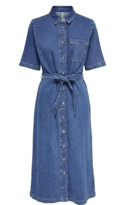 ONLY Kjole - Lana SS Long - Medium Blue Denim